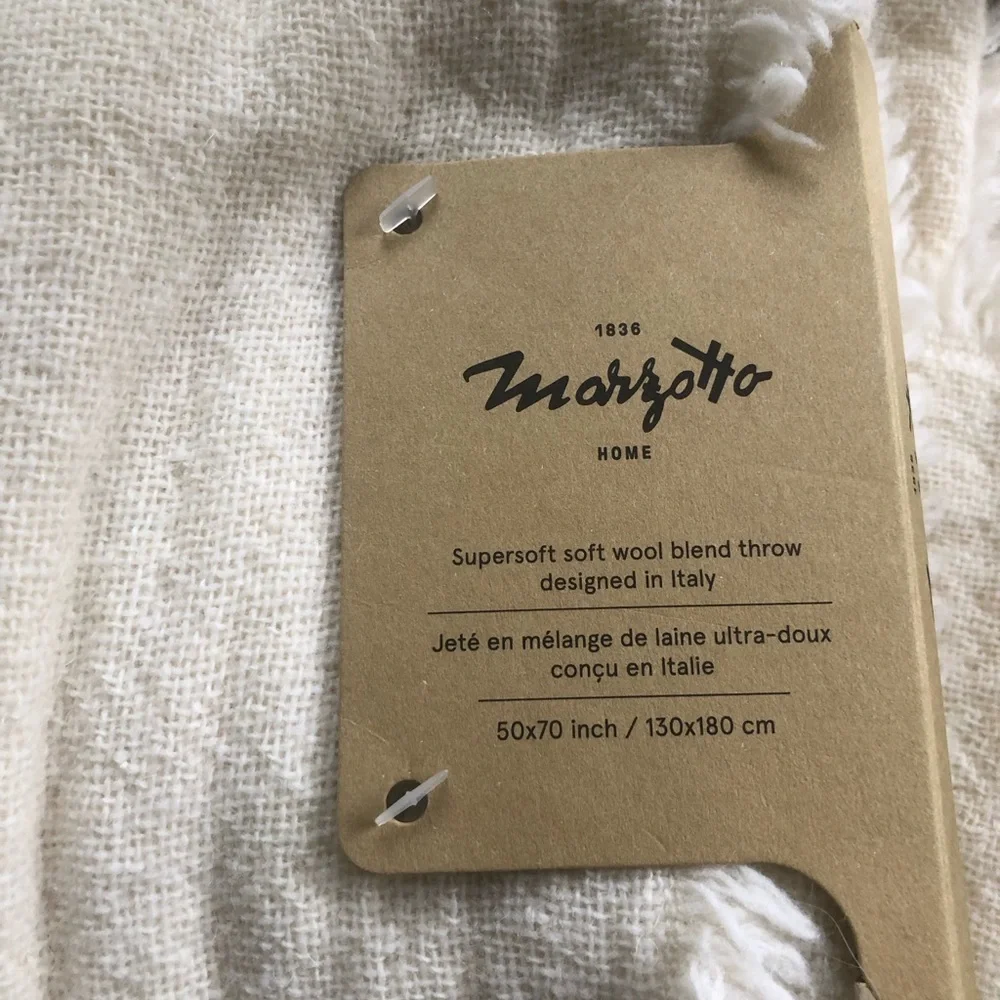Mazrotto Home Throw Blanket Wool Blend 50 To 70 New Designed In Italy
